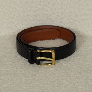 Coach Harness Buckle Belt Mens 36" Black Burnished Cowhide Leather Brass 5950
